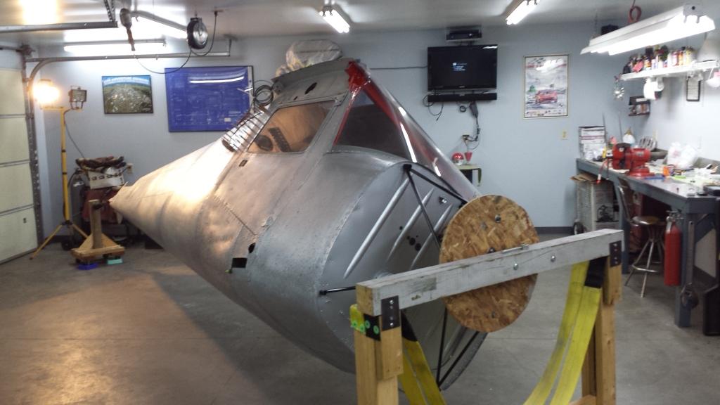 Back in the rotisserie for fuse prep for paint