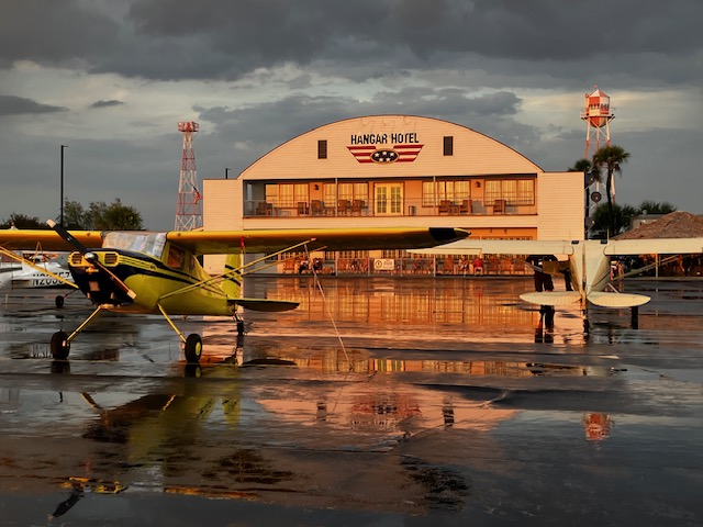 Hangar hotel, after the rain shower