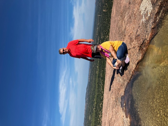 Jeff and Cindy Tourt at Enchanted Rock, Granite rock climb....very cool!